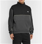 adidas Originals - Colour-Block Logo-Embroidered Fleece-Back Half-Zip Sweatshirt - Gray
