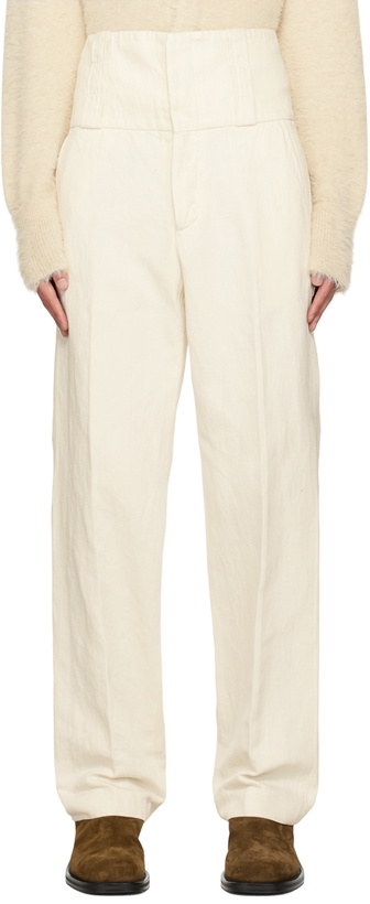 Photo: Dries Van Noten Off-White Creased Trousers