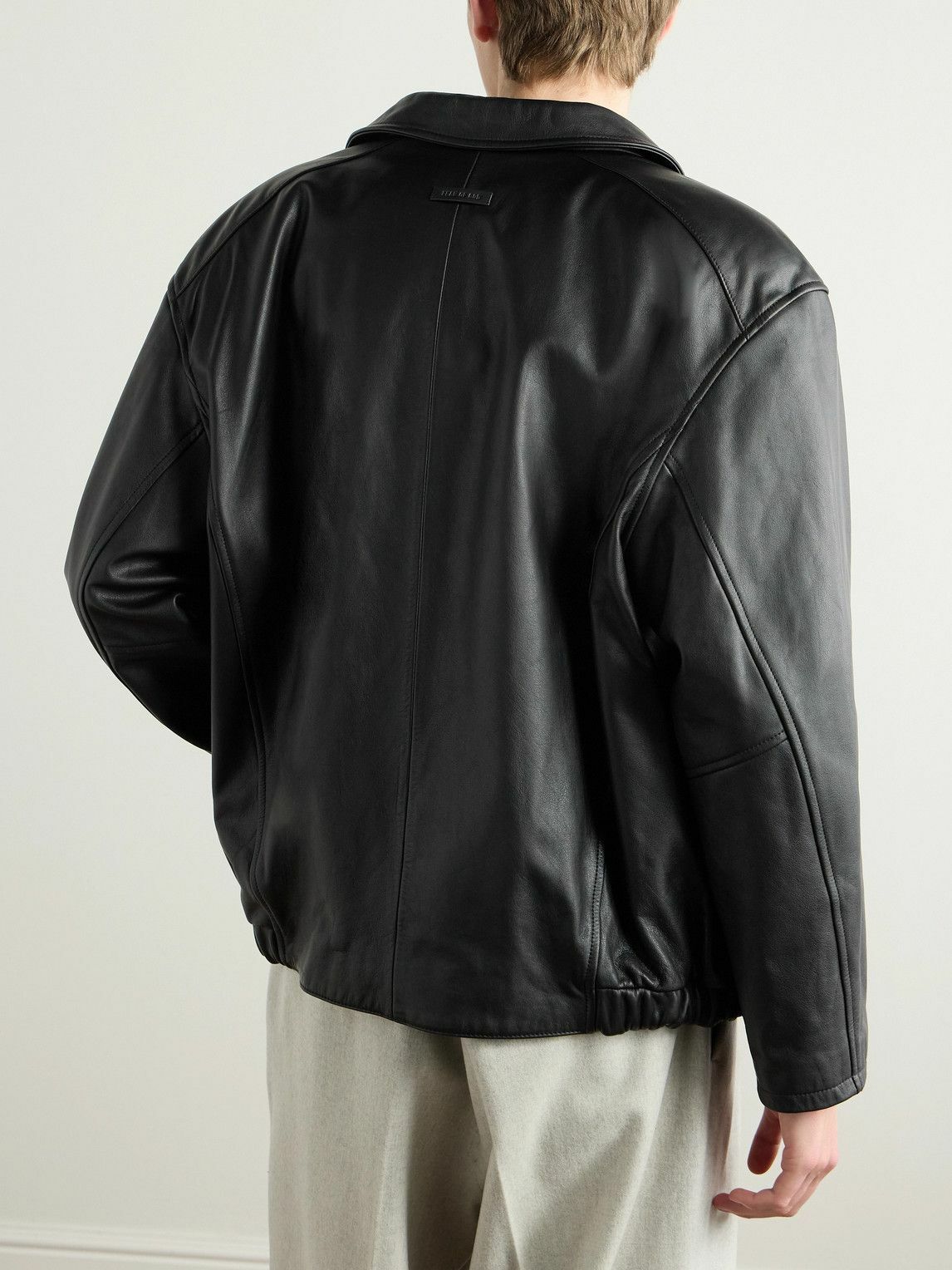 Fear of God - Rider Oversized Leather Jacket - Black