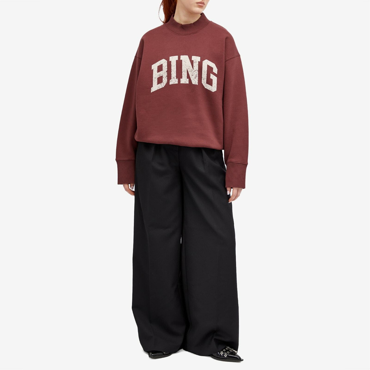 Anine Bing Women's Bradie Sweatshirt in Burgundy