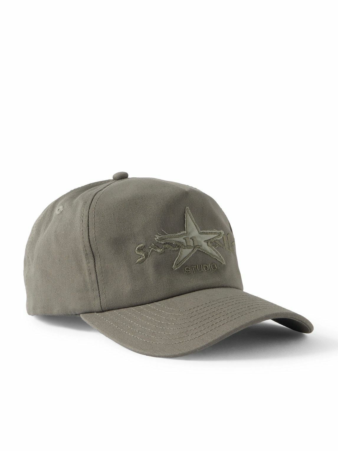 Small Talk - Star Appliquéd Embroidered Cotton-Twill Baseball Cap