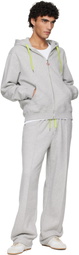 Casablanca Gray Cashmere Blend Zip‑Up Hoodie