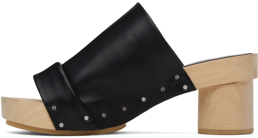Lauren Manoogian Black Pleat Mules