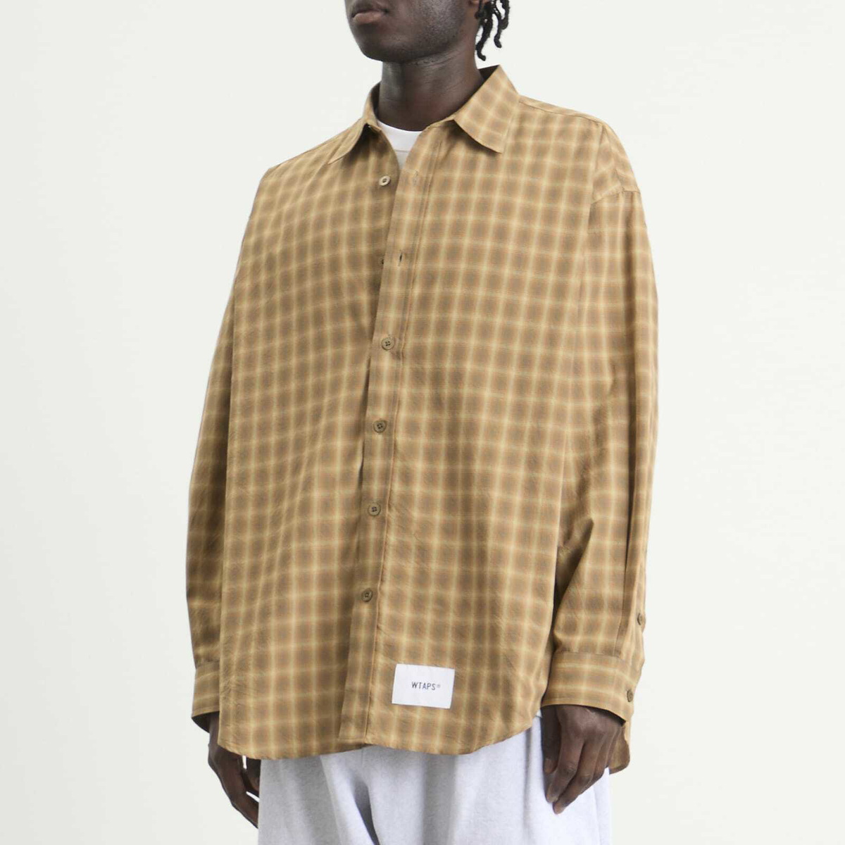 WTAPS Men's Txt 01 Long Sleeve Shirt in Brown