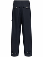 AMI PARIS Straight Wool Gabardine Cargo Pants