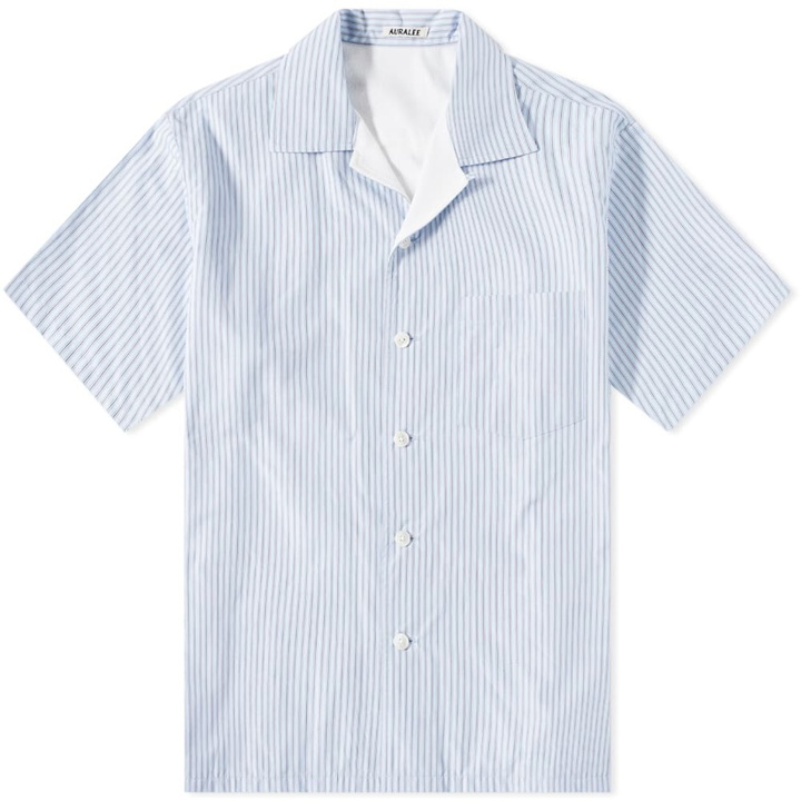 Photo: Auralee Men's Strriped Vacation Shirt in Blue Stripe