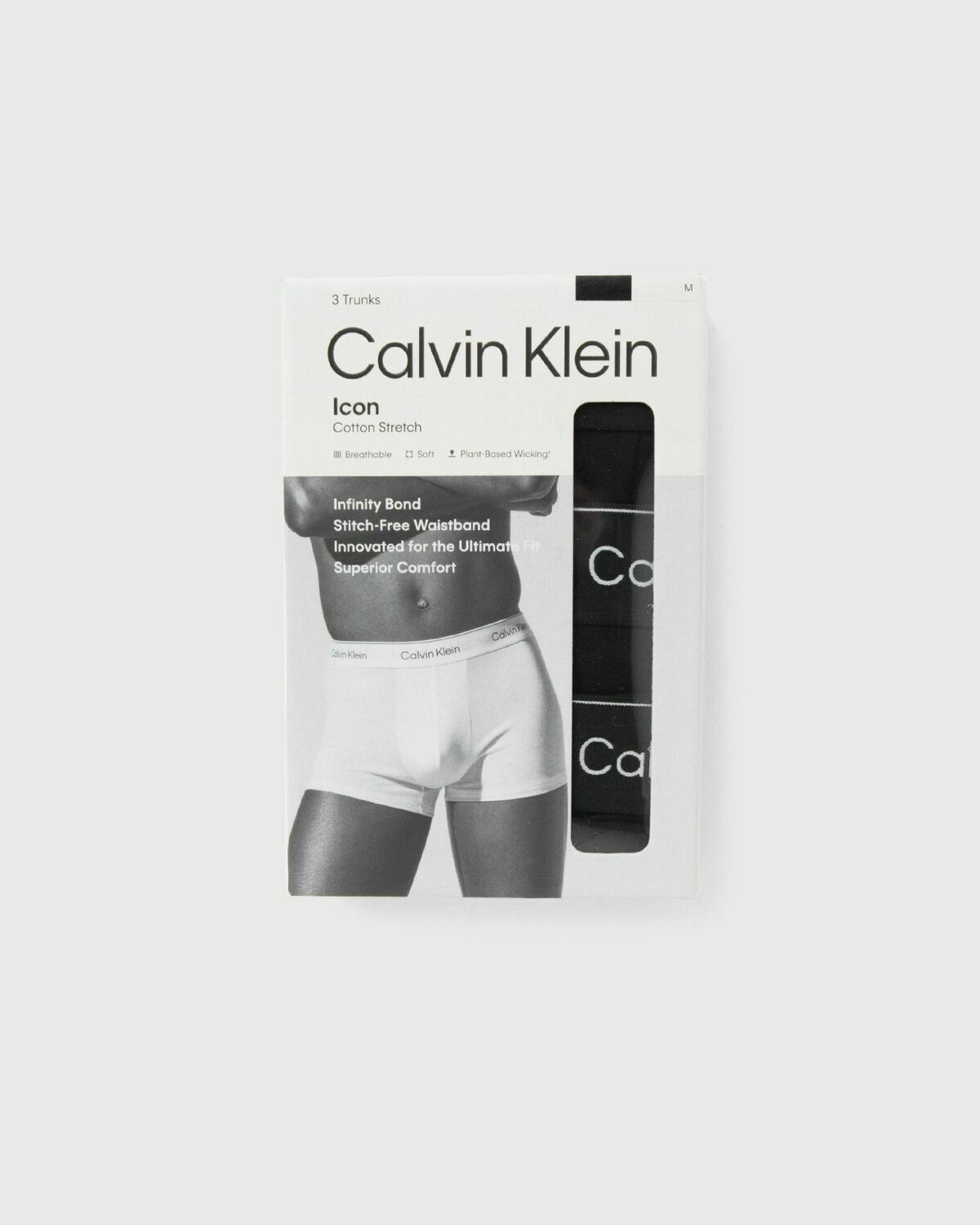 Calvin Klein Underwear TRUNK ICON COTTON STRETCH 3-PACK Black Mens Boxers & Brief