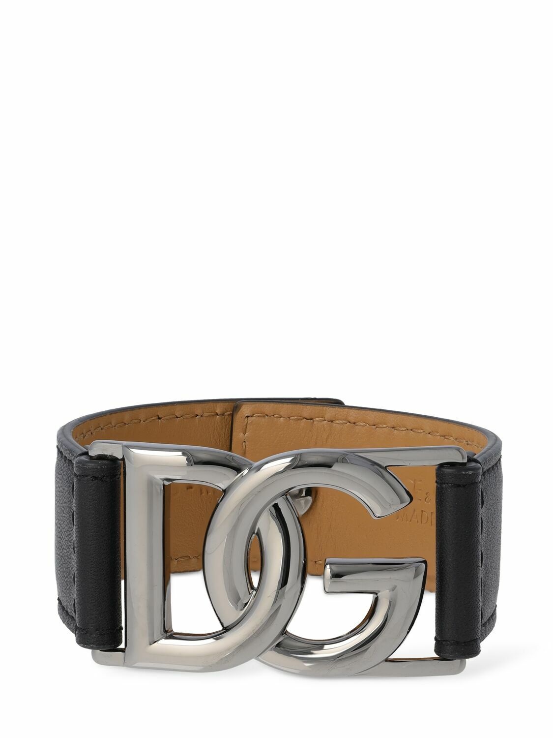 Photo: DOLCE & GABBANA - Dg Logo Leather Belt Bracelet