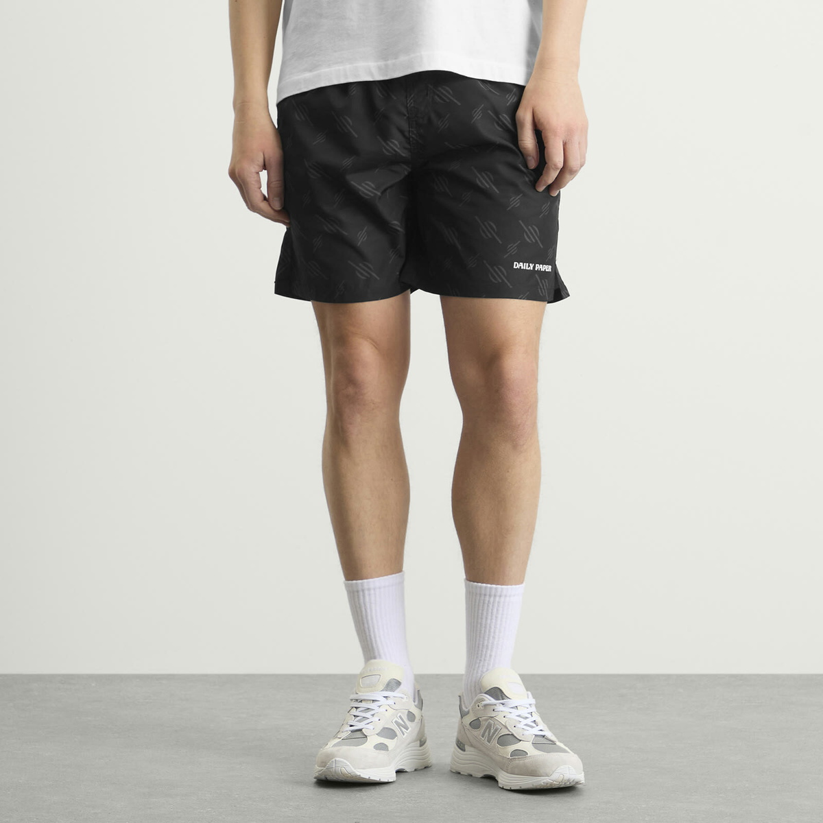 Daily Paper Men's Irregular Monogram Swim Shorts in Black