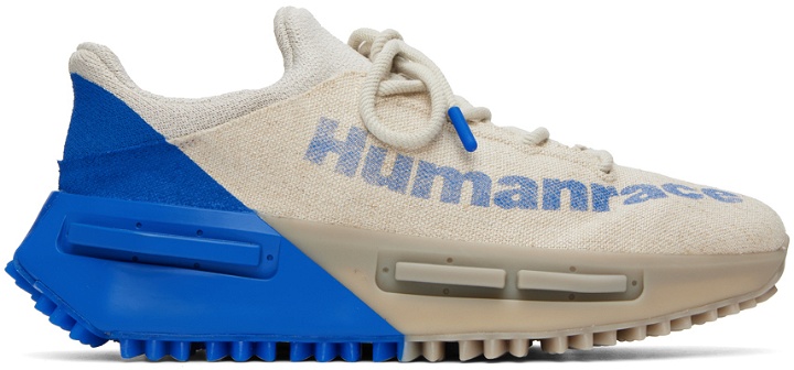 Photo: adidas x Humanrace by Pharrell Williams Beige & Blue NMD S1 Mahbs Sneakers