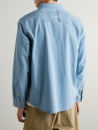 Folk - Loop Cord-Trimmed Denim Shirt - Blue