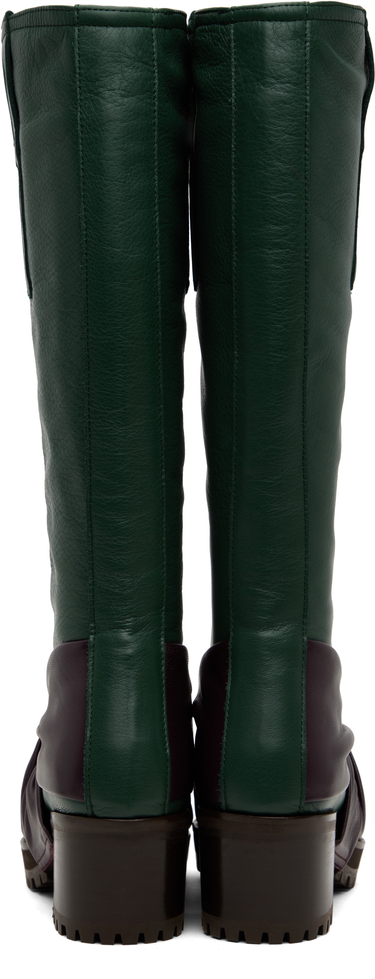 Kiko Kostadinov Green & Purple Knotted Riding Boots