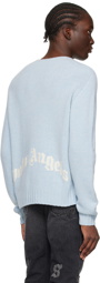 Palm Angels Blue Curved Sweater