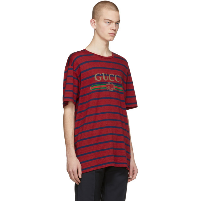 Gucci Red Striped Logo T-Shirt