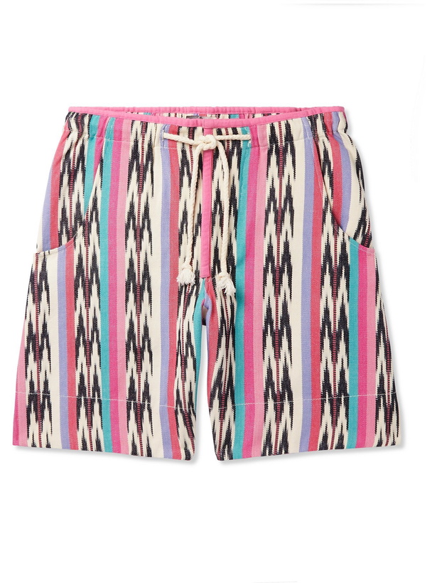 Photo: ISABEL MARANT - Ihelan Striped Cotton-Jacquard Drawstring Shorts - Neutrals