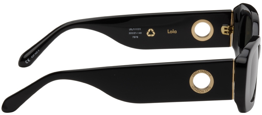 LINDA FARROW Black & Gold Lola Sunglasses