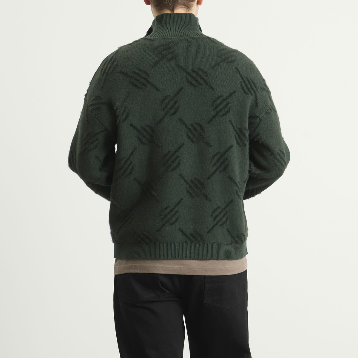 Daily Paper Men's Monogram Knit Zip Cardigan in Rosin