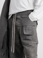 DRKSHDW by Rick Owens - Creatch Wide-Leg Shell Drawstring Cargo Trousers - Gray