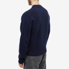AMI Men's Tonal A Heart Cardigan in Nautic Blue/White