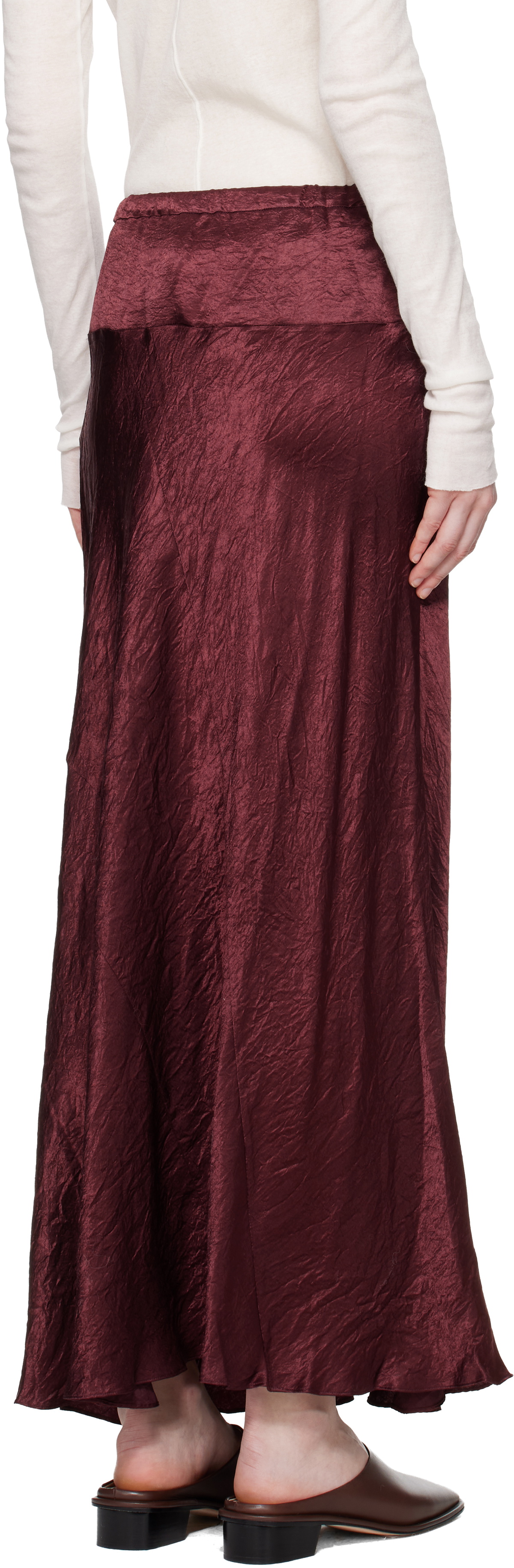 Lauren Manoogian Burgundy New Luster Maxi Skirt