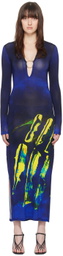 Louisa Ballou Blue Helios Maxi Dress