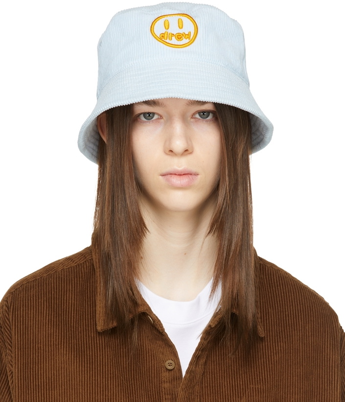 Photo: drew house SSENSE Exclusive Blue Painted Mascot Bucket Hat