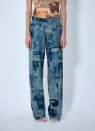 Jean Paul Gaultier Newspaper Print Jeans