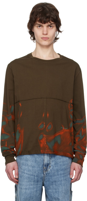 Photo: Eckhaus Latta Brown Lapped Long Sleeve T-shirt