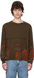 Eckhaus Latta Brown Lapped Long Sleeve T-shirt