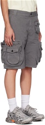 Heron Preston Gray Pocket Shorts