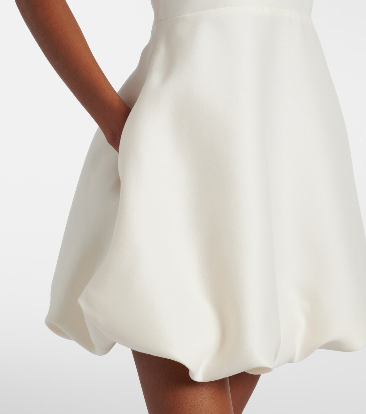 Balenciaga Halterneck peplum wool and silk minidress