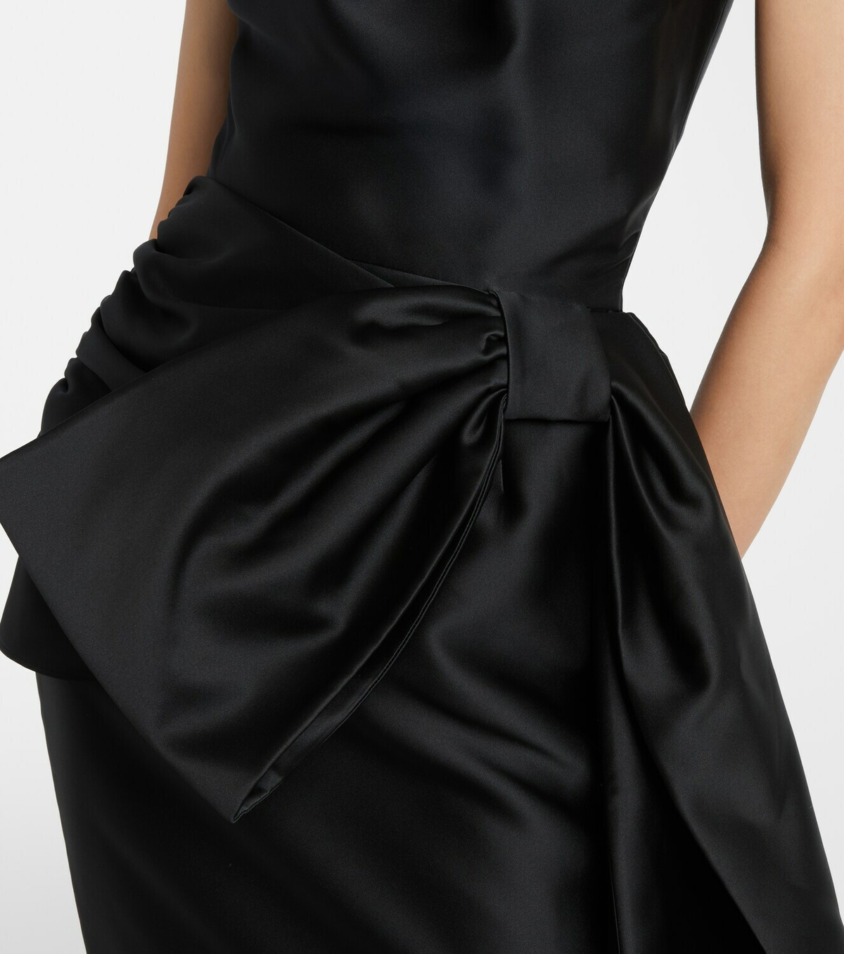Shushu/Tong Bow-detail wool and silk-blend midi dress