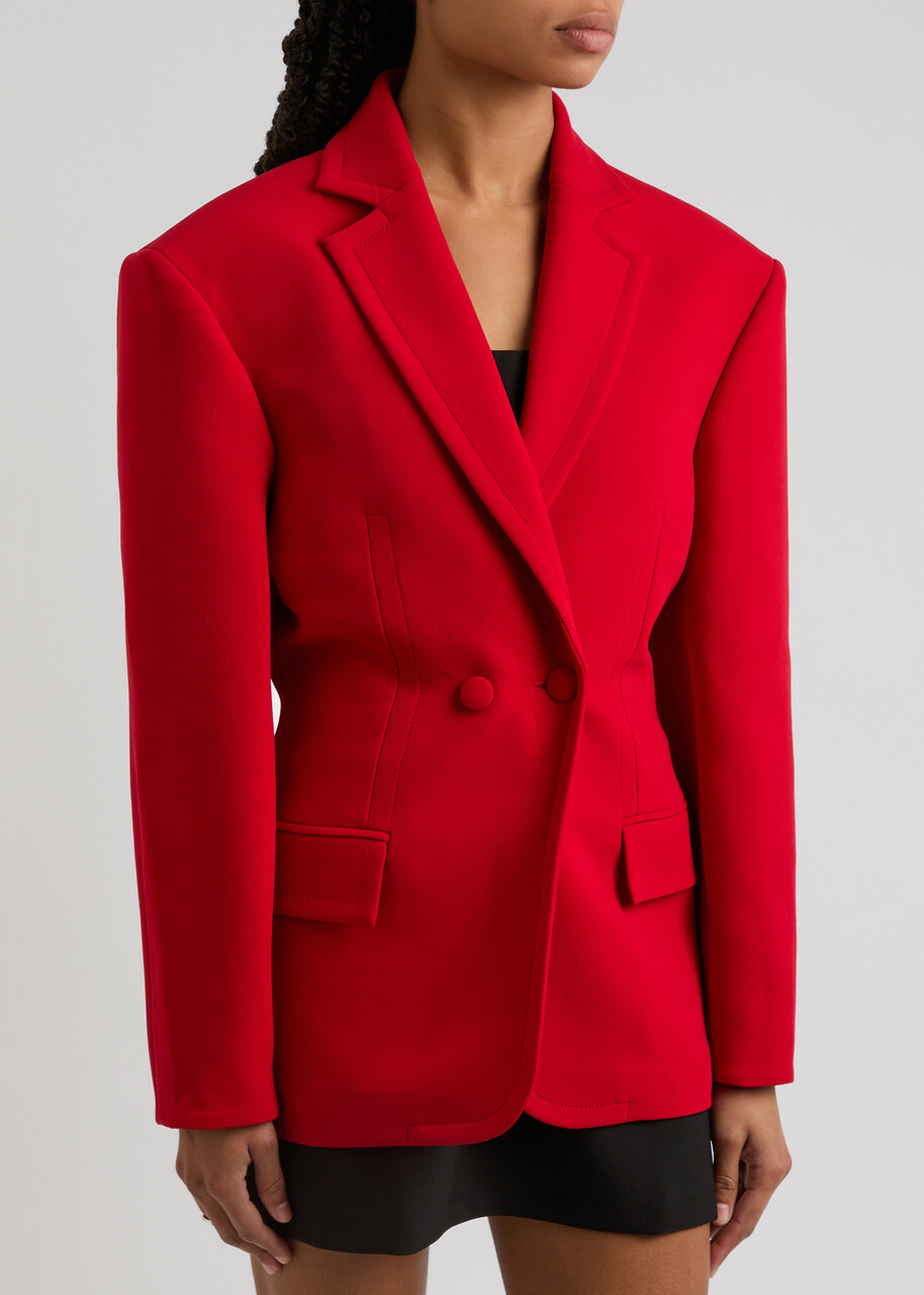 Magda Butrym Double-breasted Stretch-wool Blazer Red Magda