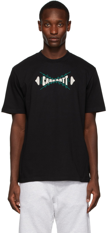 Photo: Carhartt Work In Progress Black Wave Script T-Shirt