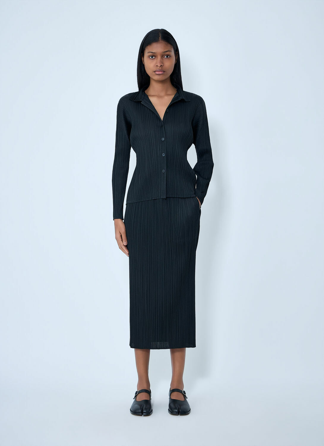 Pleats Please Issey Miyake Pleated Midi Skirt
