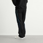 Casablanca Men's Loopback Gradient Piping Open Hem Jogger in Black