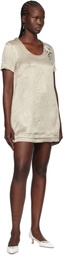 Marc Jacobs Beige Crushed Satin Minidress