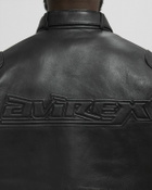 Avirex BLACK MOTO JACKET Black Mens Bomber Jacket