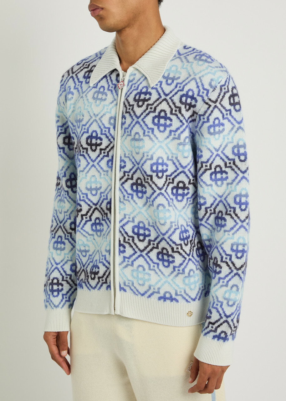 Casablanca Monogram Wool-blend Cardigan Multicoloured 1