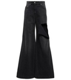 Peter Do - Distressed high-rise wide-leg jeans
