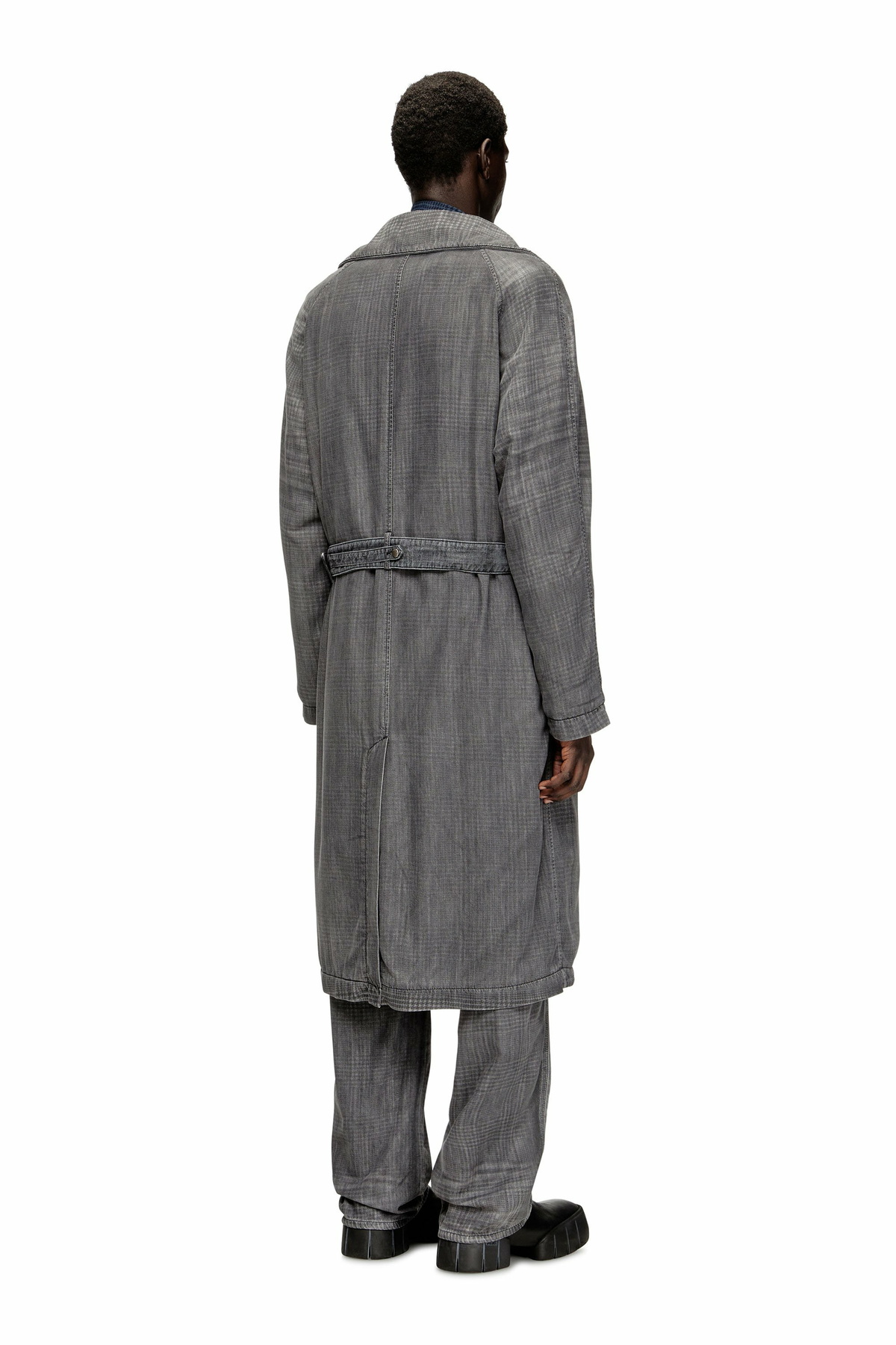亘Diesel ロングコート デニム テーラード M グレー Y2K Diesel Trench coat in patterned denim - Denim Jackets - Unisex