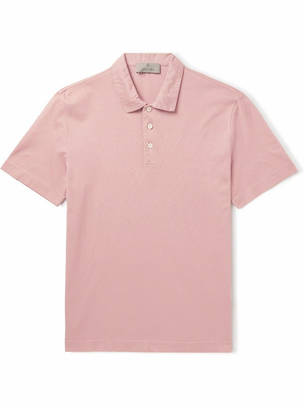 Photo: Canali - Slim-Fit Cotton-Piqué Polo Shirt - Pink