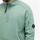 C.P. Company Men's Diagonal Raised Fleece Zipped Sweatshirt in Green Bay