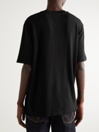 4SDesigns - Printed Cotton-Jersey T-Shirt - Black