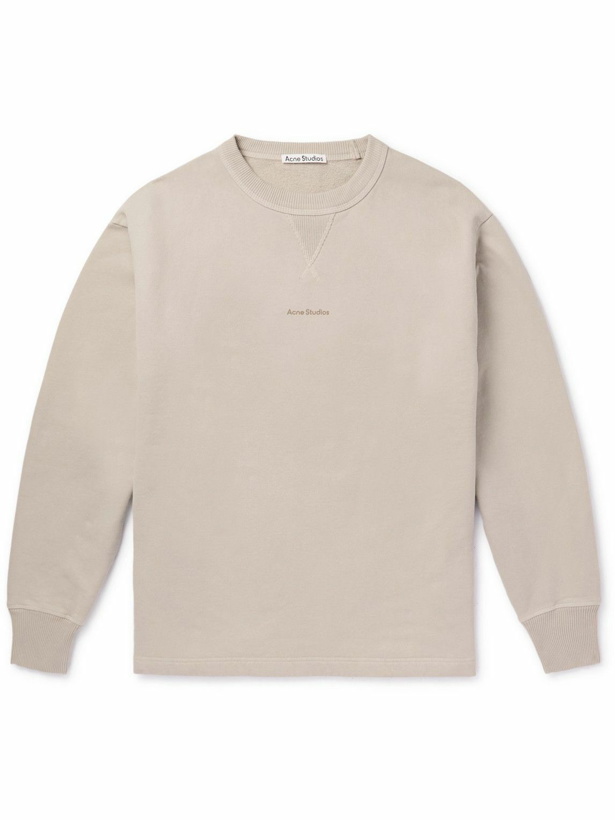 Photo: Acne Studios - Logo-Print Cotton-Jersey Sweatshirt - Gray