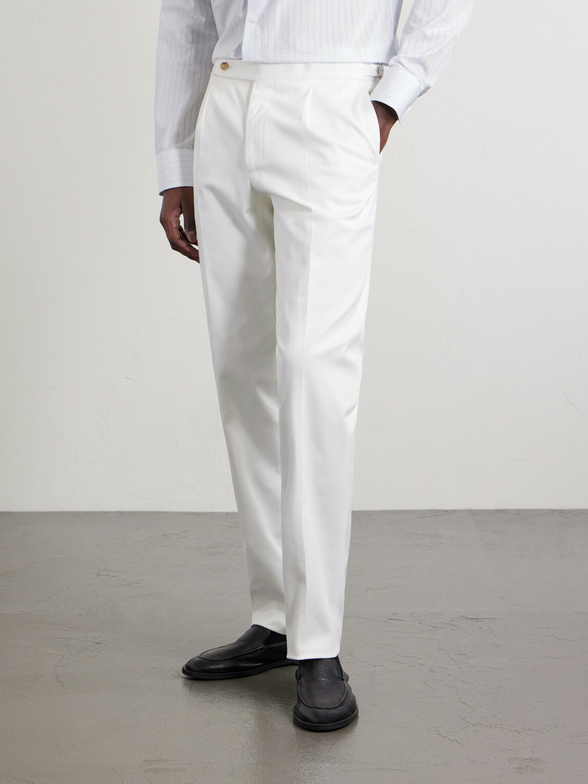 De Petrillo - Straight-Leg Cotton-Blend Twill Trousers - White