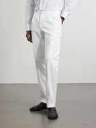 De Petrillo - Straight-Leg Cotton-Blend Twill Trousers - White