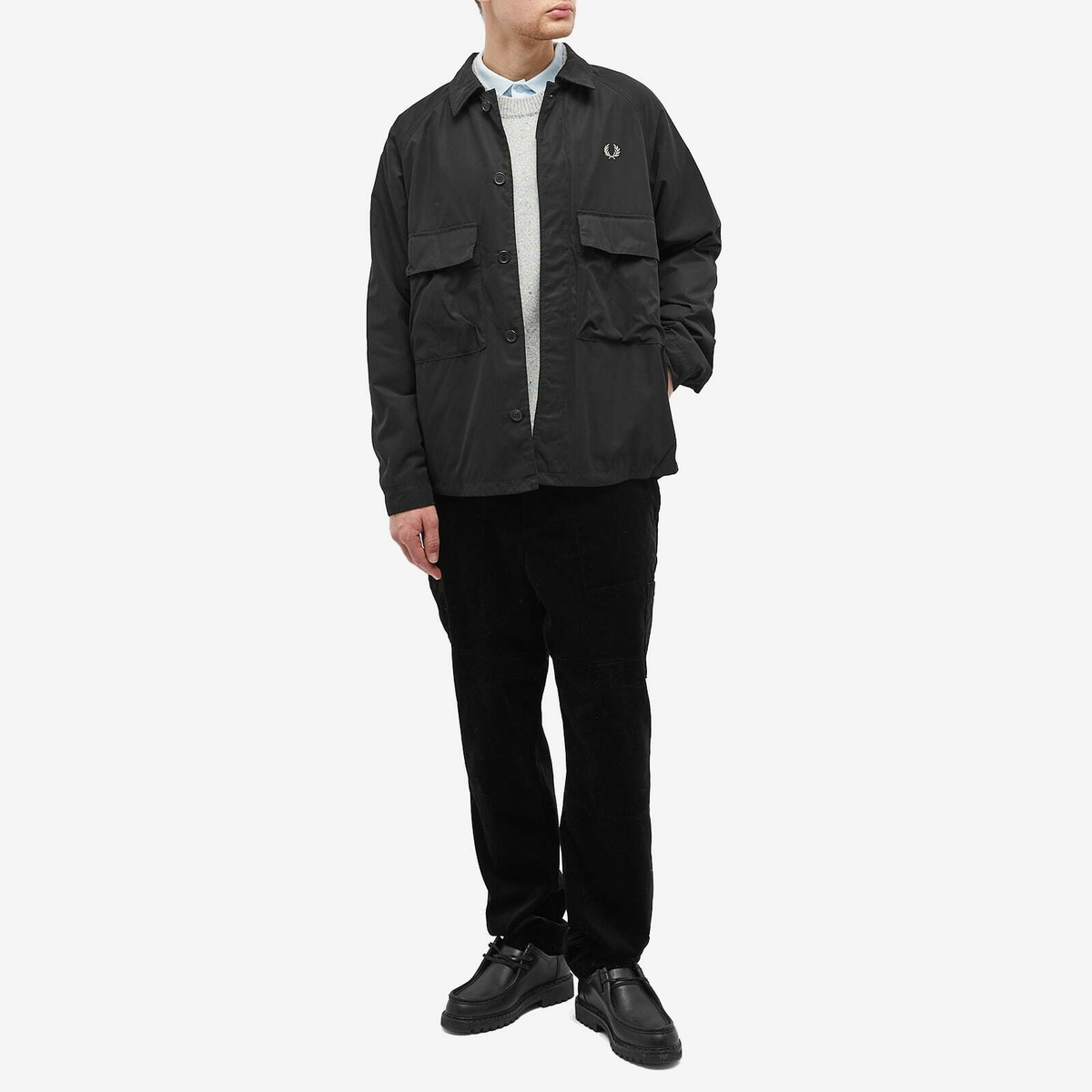 Fred Perry Men's Utility Overshirt in Black Fred Perry