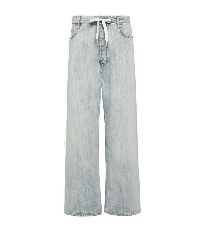 Photo: Balenciaga Mid-rise cotton twill wide-leg pants