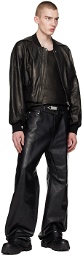 Rick Owens Black Flight Leather Jacket